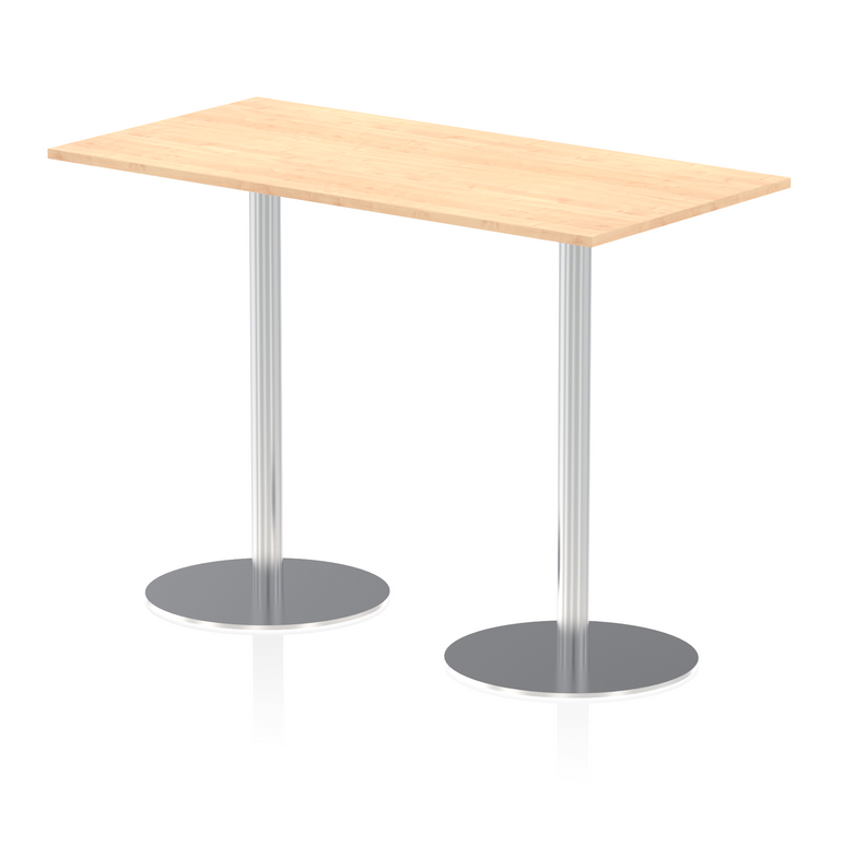 Italia Rectangular Poseur Table Silver Leg