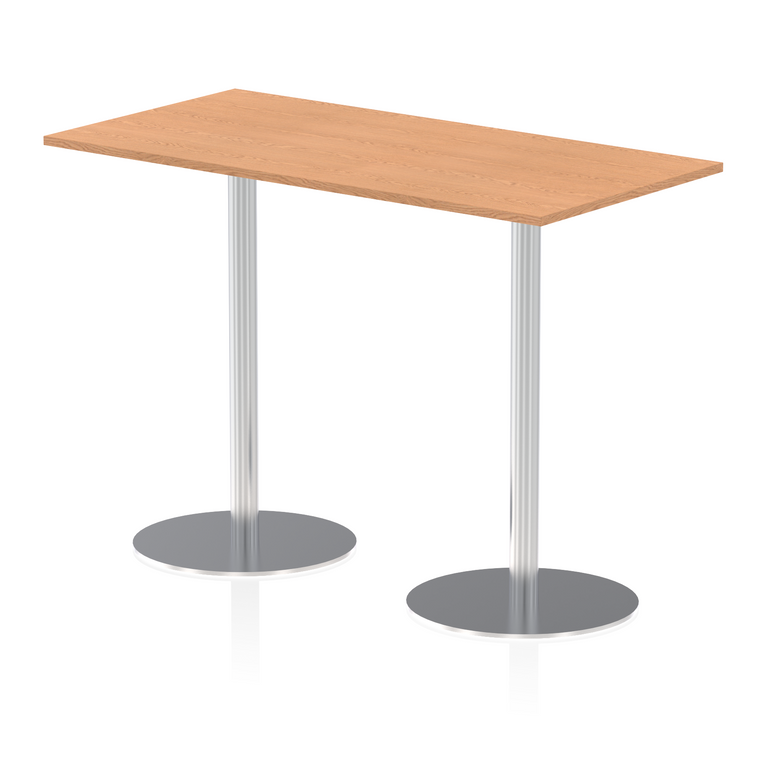 Italia Rectangular Poseur Table Silver Leg