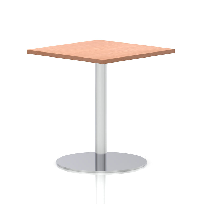 Italia Square Poseur Table Silver Leg