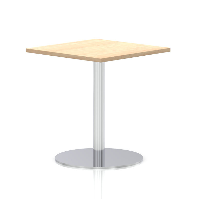 Italia Square Poseur Table Silver Leg