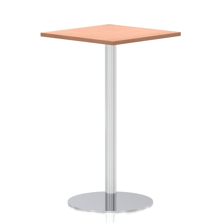 Italia Square Poseur Table Silver Leg