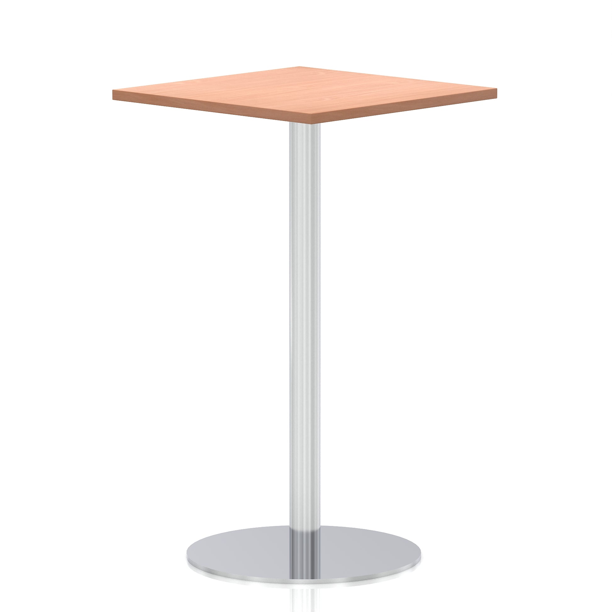 Italia Square Poseur Table Silver Leg