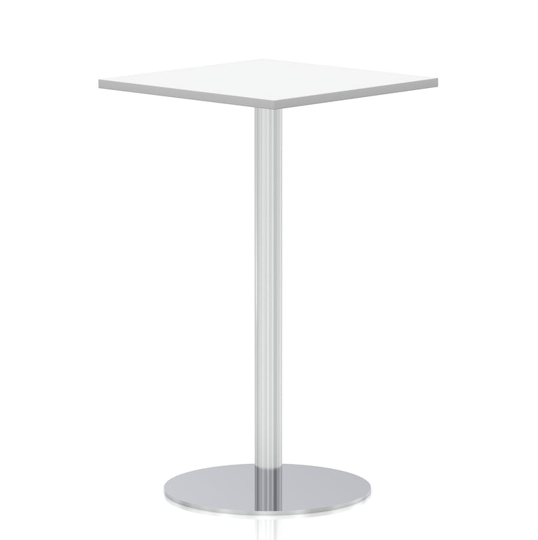 Italia Square Poseur Table Silver Leg