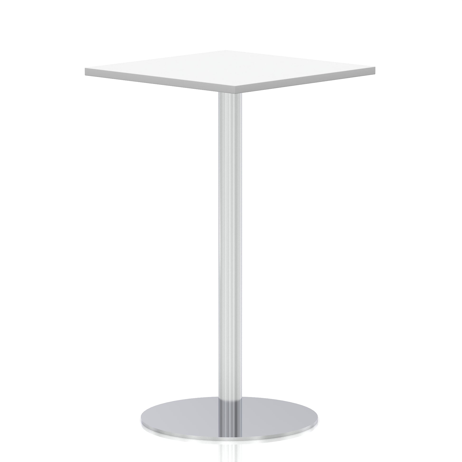 Italia Square Poseur Table Silver Leg