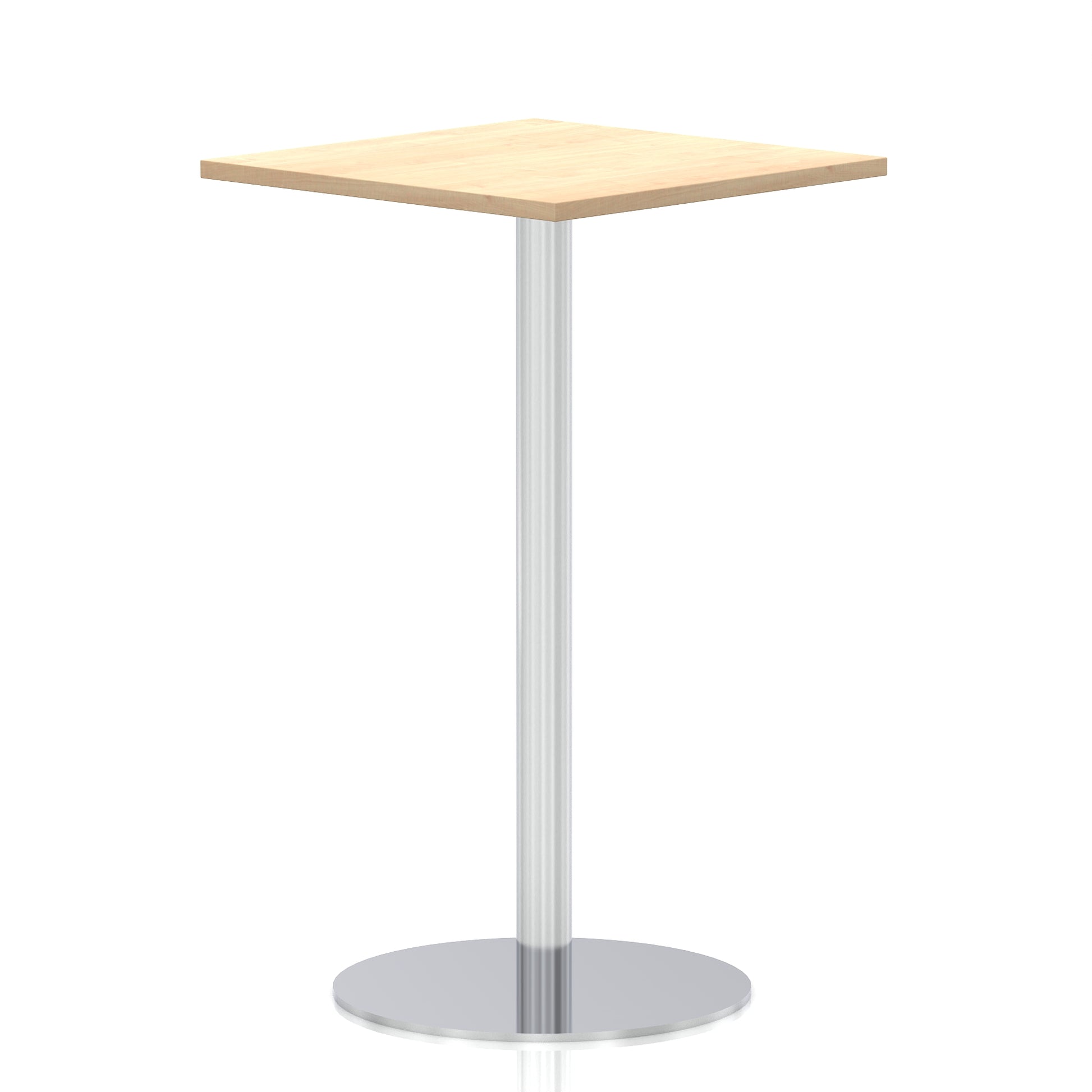 Italia Square Poseur Table Silver Leg