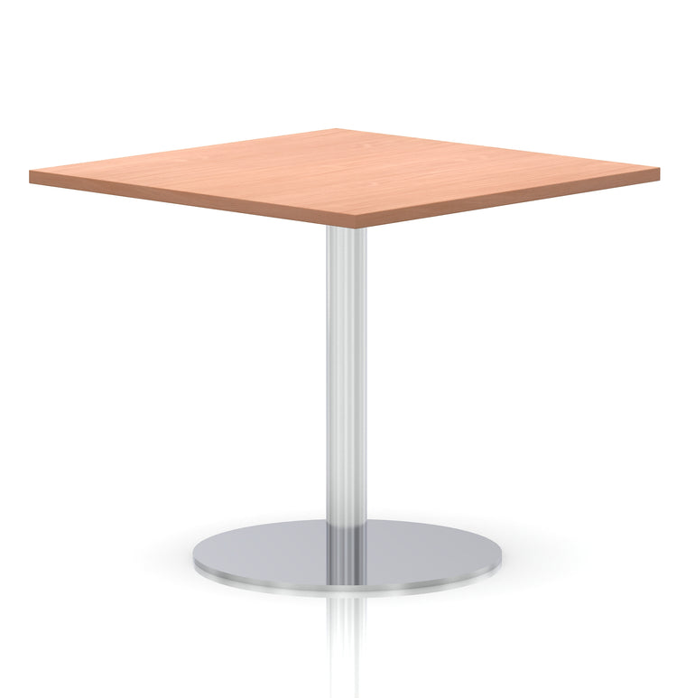 Italia Square Poseur Table Silver Leg