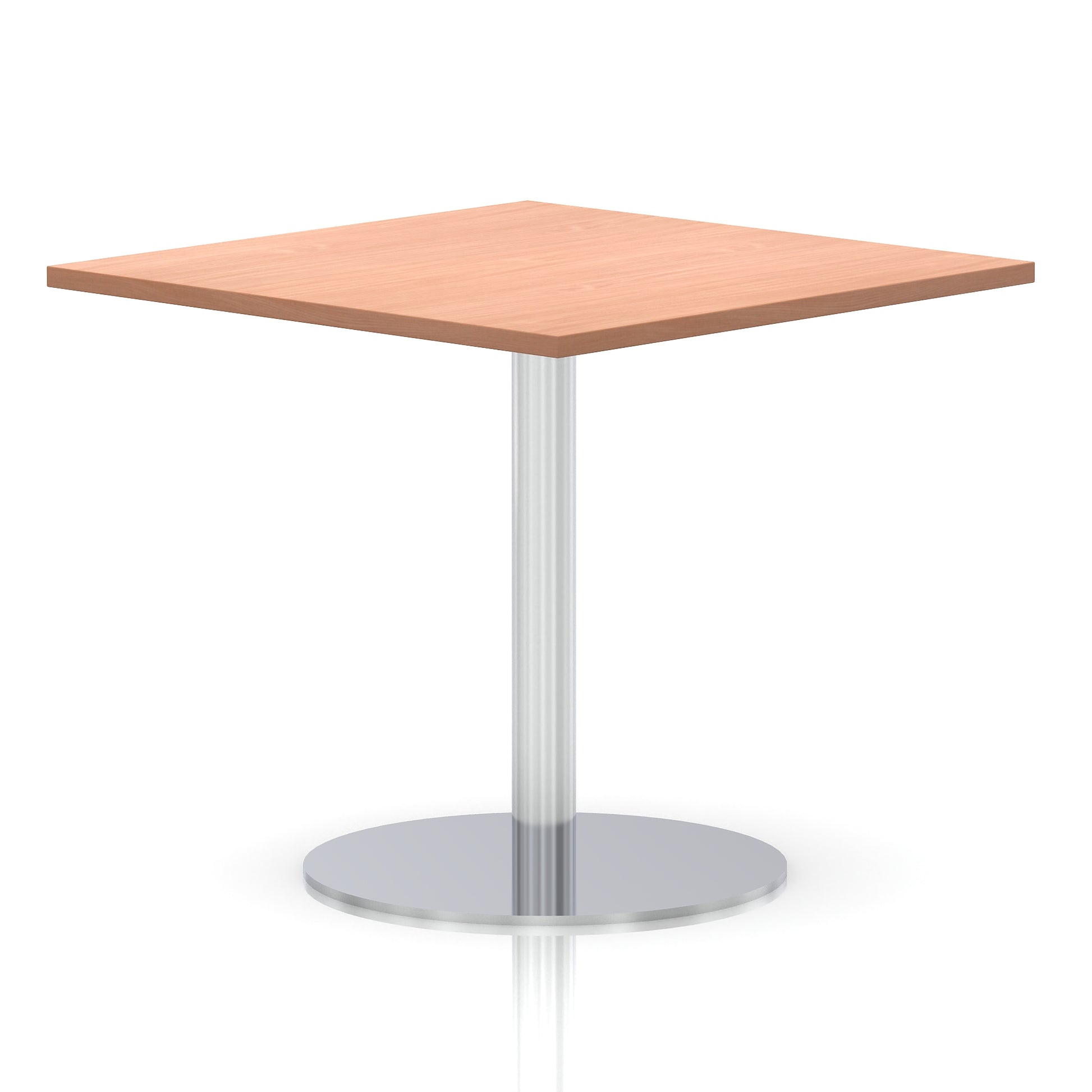 Italia Square Poseur Table Silver Leg