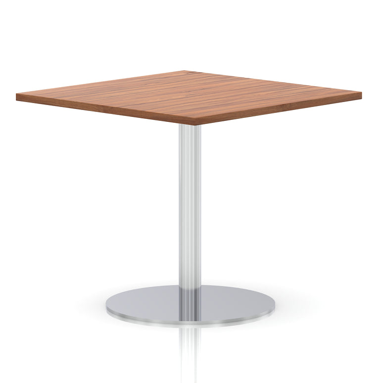 Italia Square Poseur Table Silver Leg