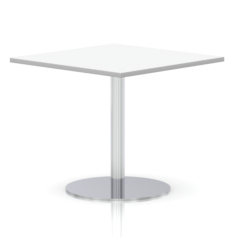 Italia Square Poseur Table Silver Leg