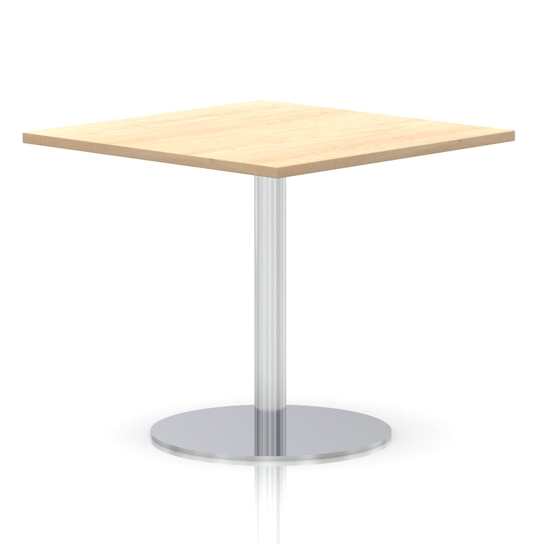 Italia Square Poseur Table Silver Leg