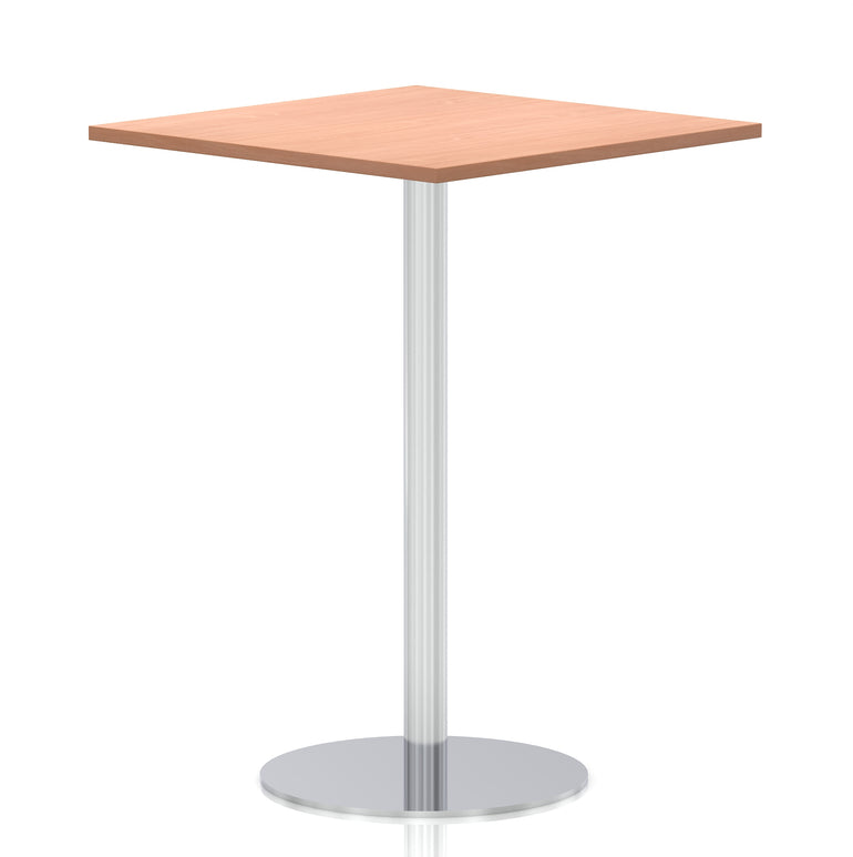 Italia Square Poseur Table Silver Leg