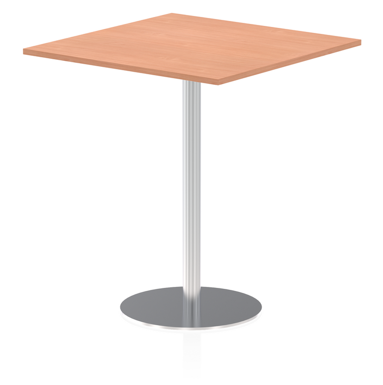Italia Square Poseur Table Silver Leg