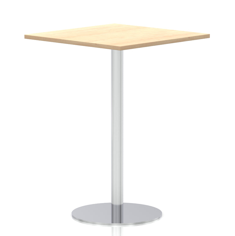 Italia Square Poseur Table Silver Leg