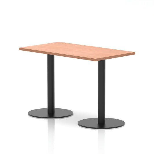 Italia Slimline Rectangular Poseur Table Black Leg