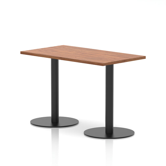 Italia Slimline Rectangular Poseur Table Black Leg