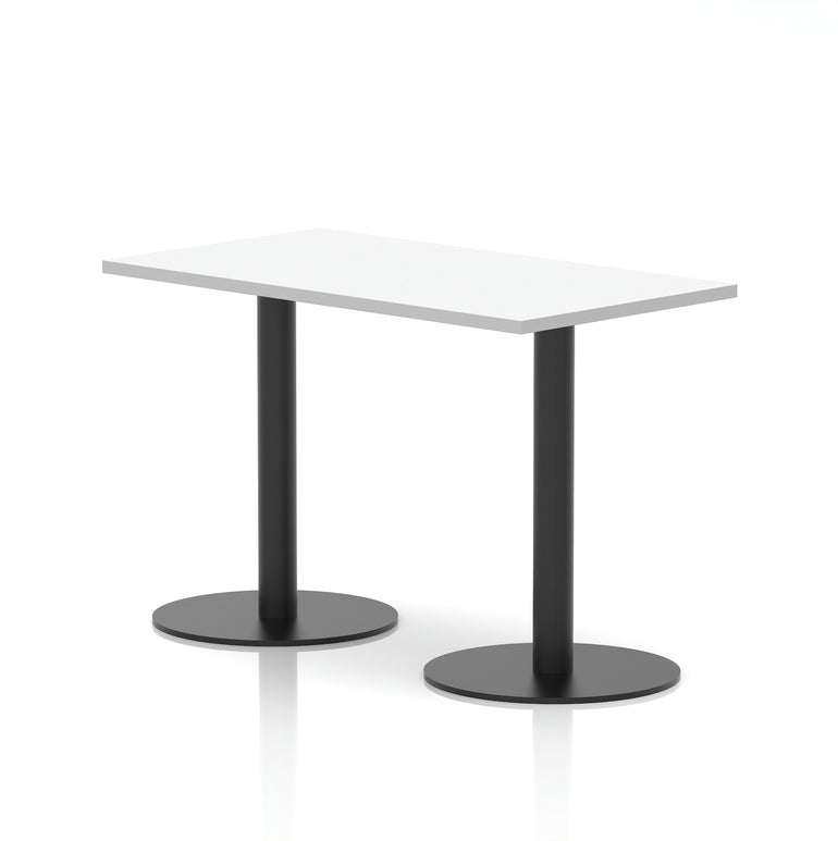 Italia Slimline Rectangular Poseur Table Black Leg