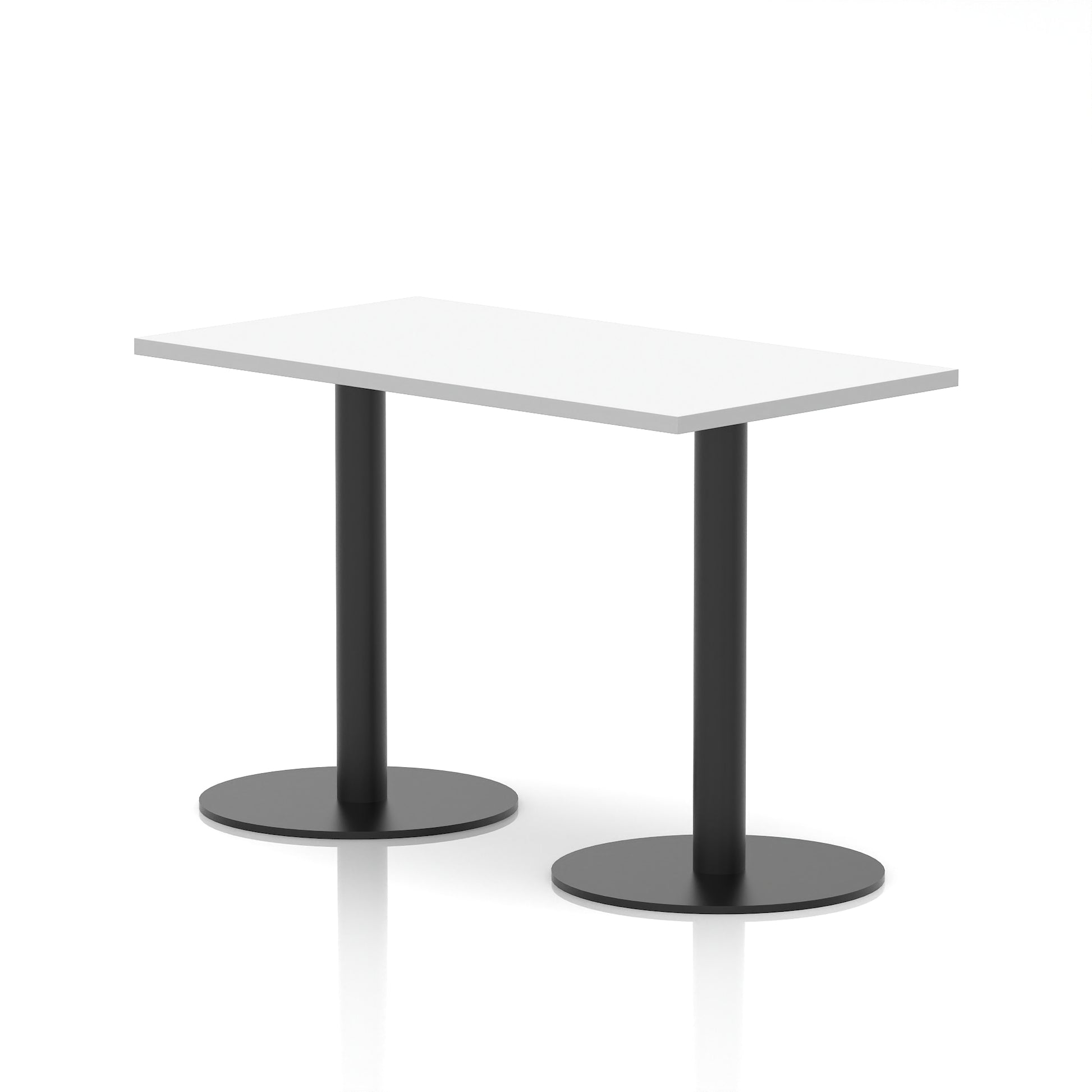 Italia Slimline Rectangular Poseur Table Black Leg