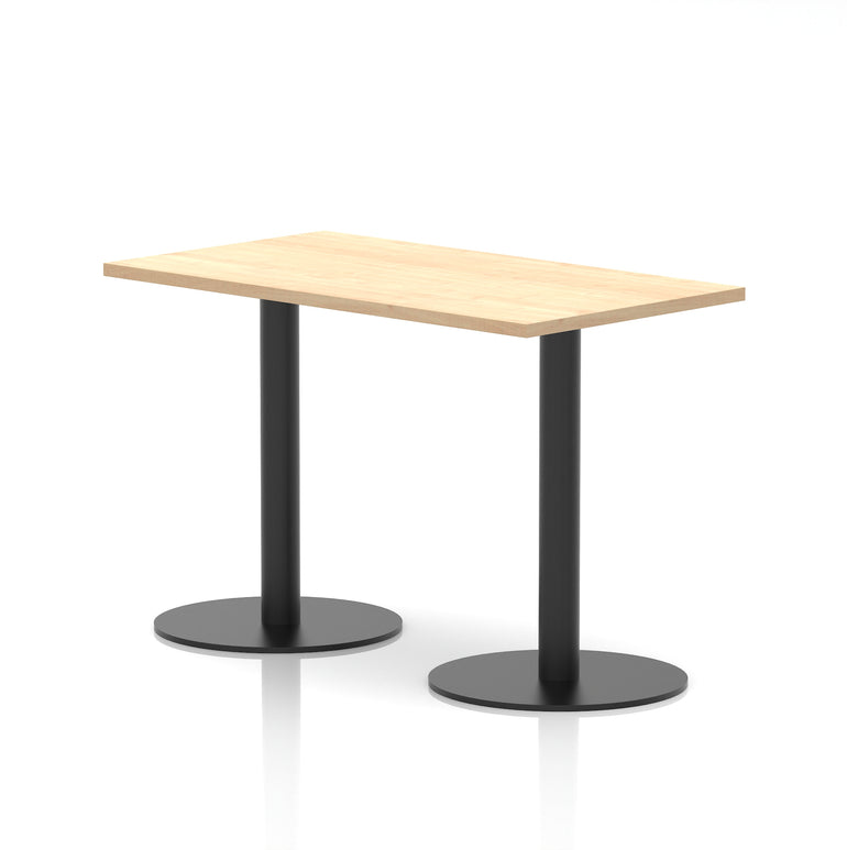Italia Slimline Rectangular Poseur Table Black Leg
