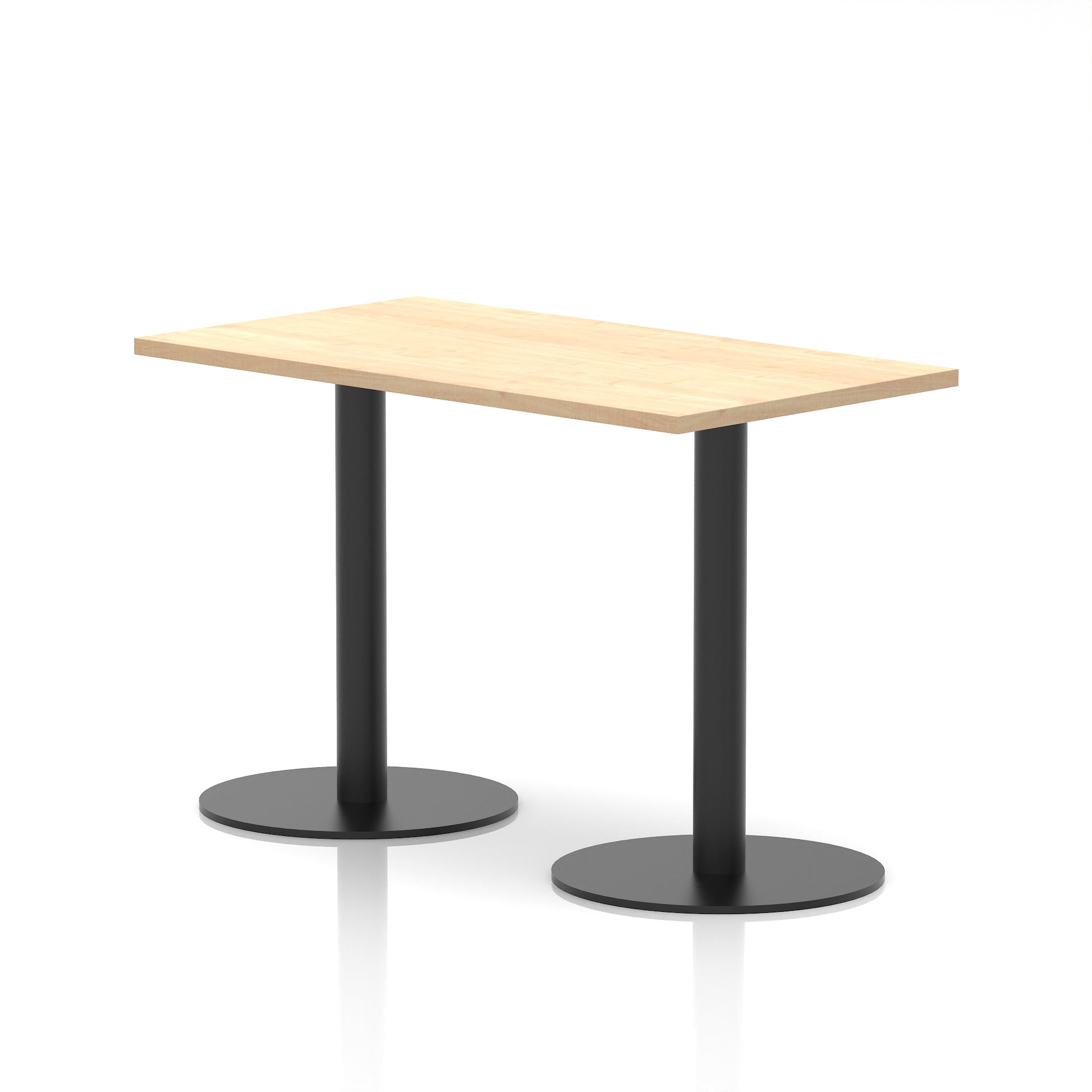 Italia Slimline Rectangular Poseur Table Black Leg