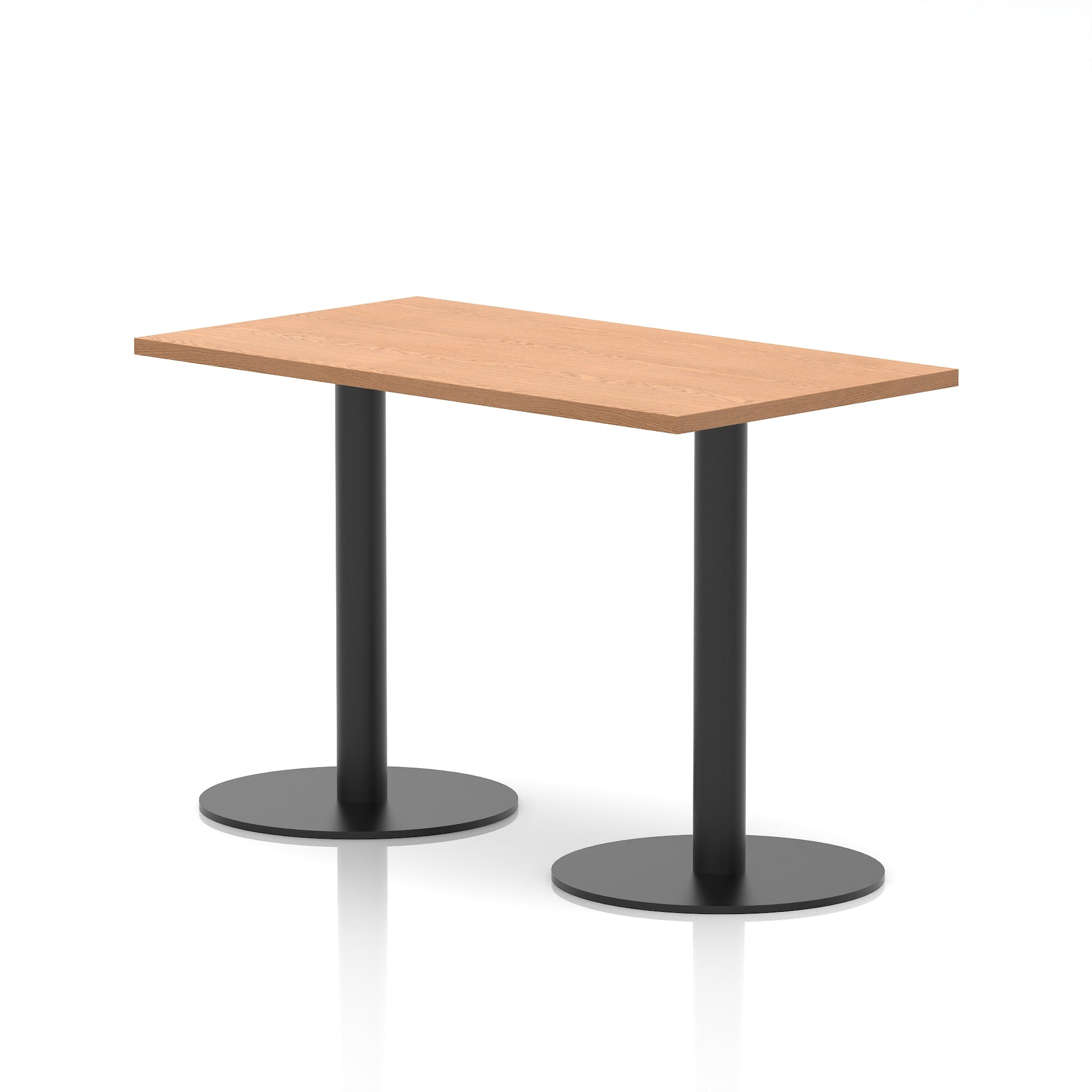 Italia Slimline Rectangular Poseur Table Black Leg