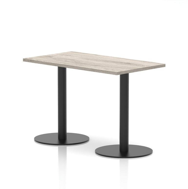 Italia Slimline Rectangular Poseur Table Black Leg