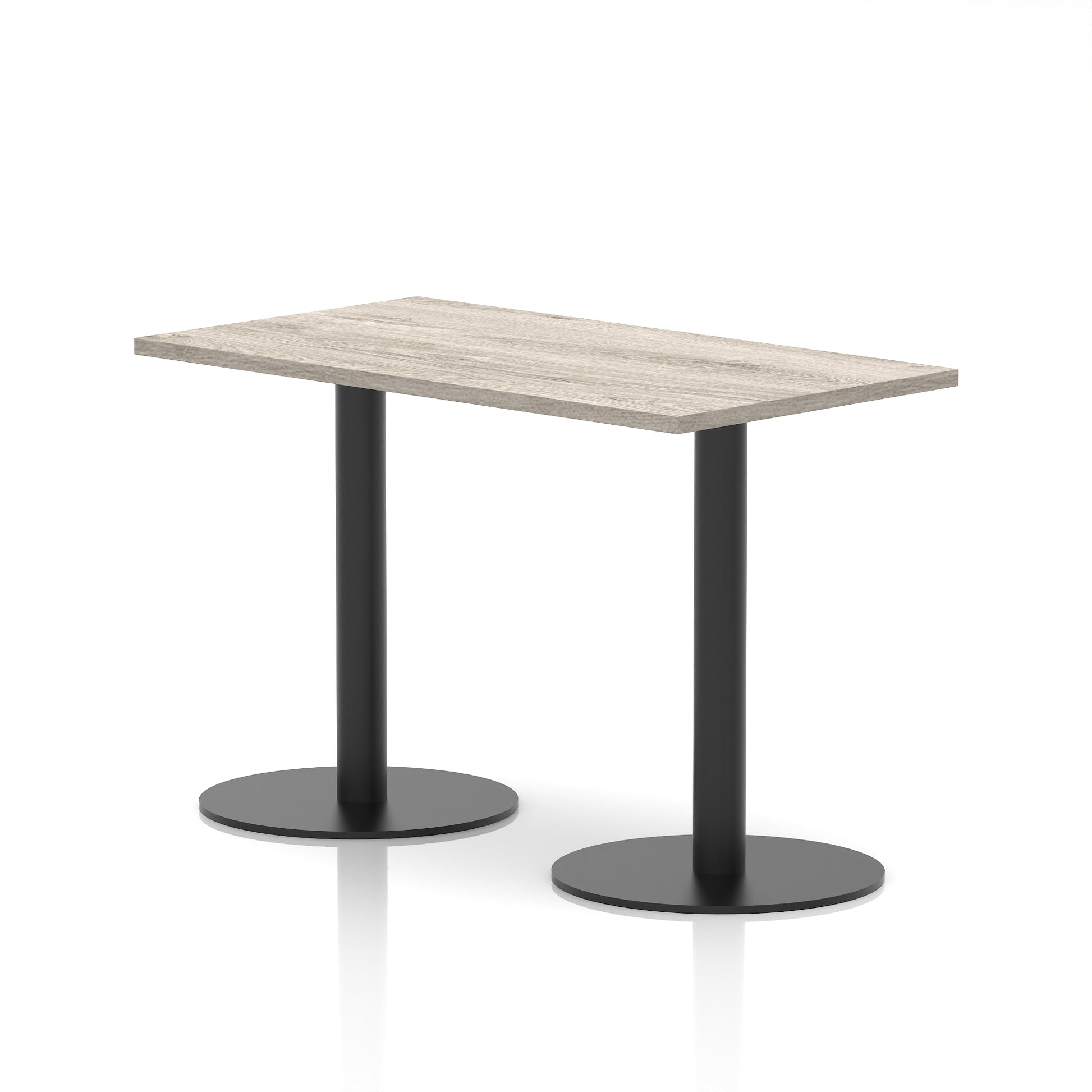 Italia Slimline Rectangular Poseur Table Black Leg