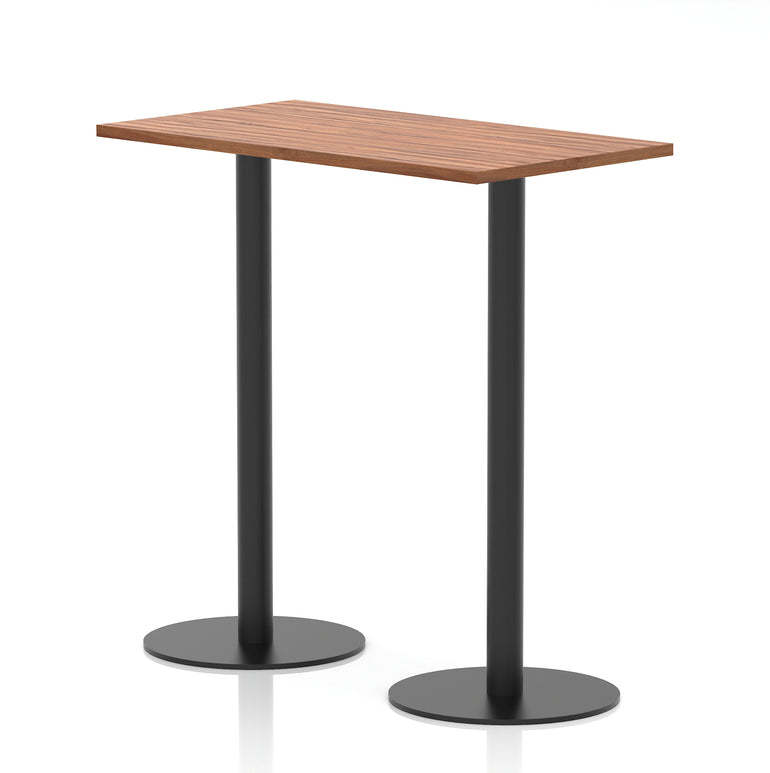 Italia Slimline Rectangular Poseur Table Black Leg