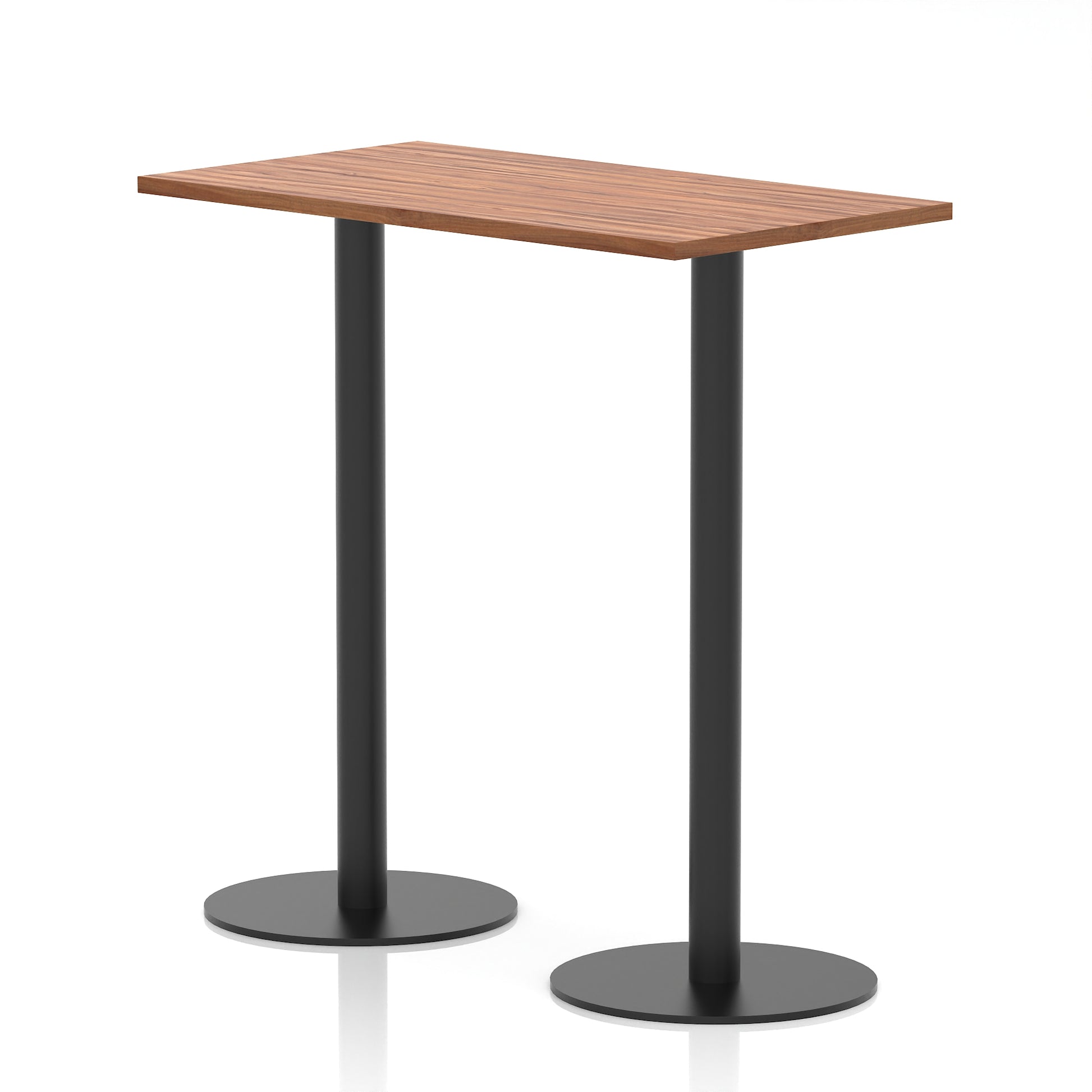 Italia Slimline Rectangular Poseur Table Black Leg