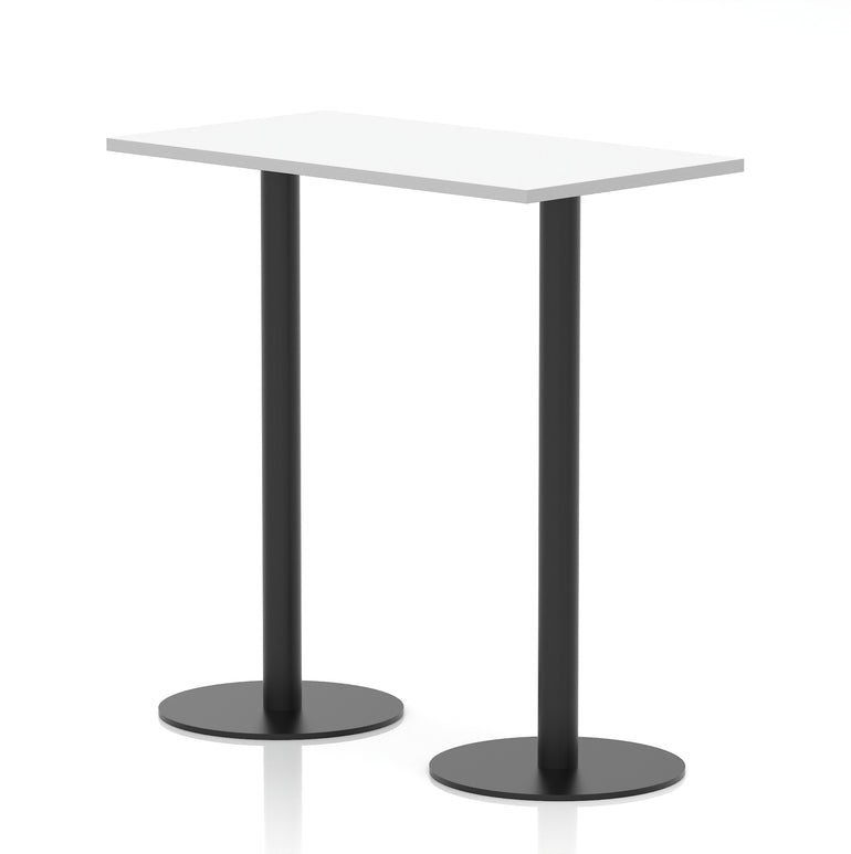 Italia Slimline Rectangular Poseur Table Black Leg
