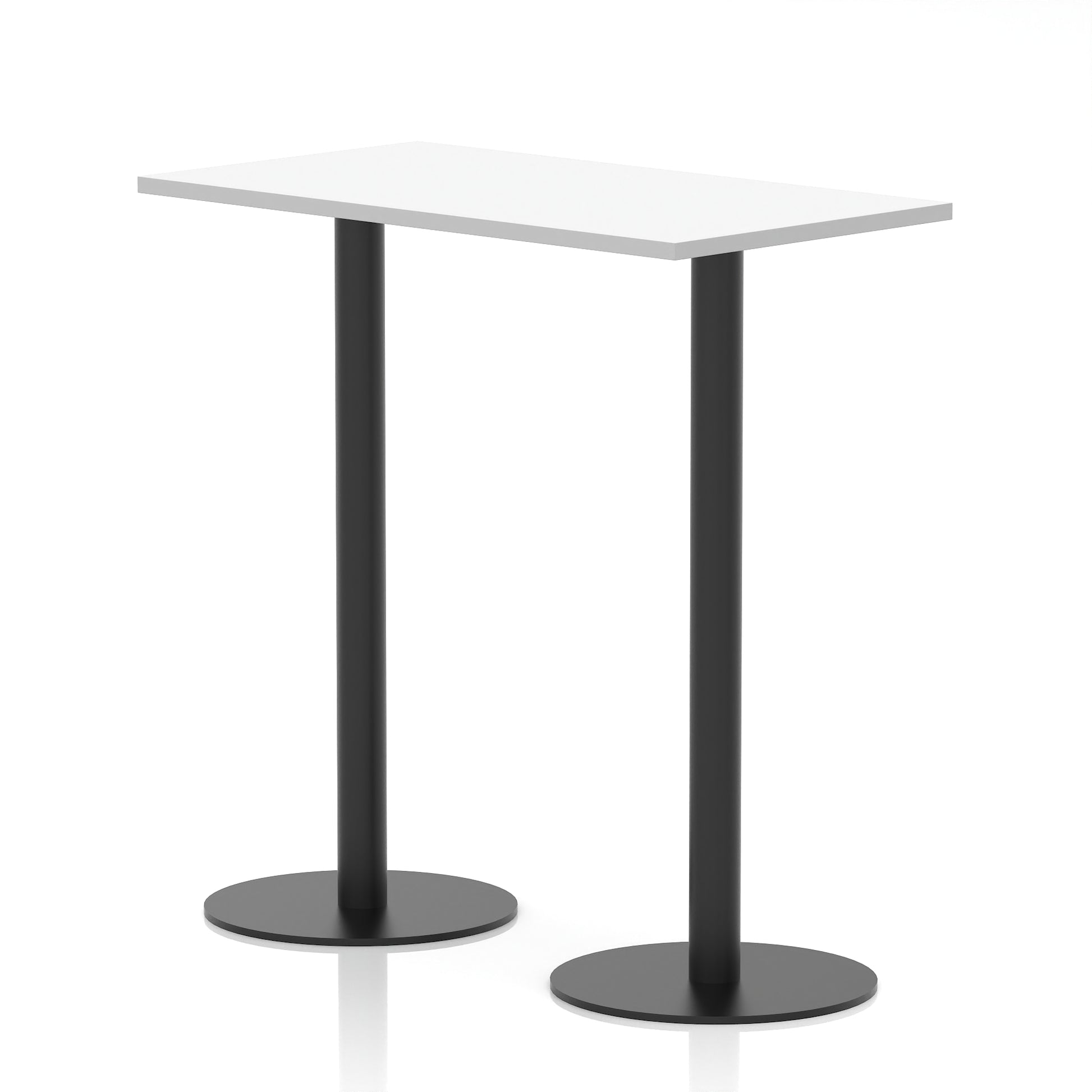 Italia Slimline Rectangular Poseur Table Black Leg