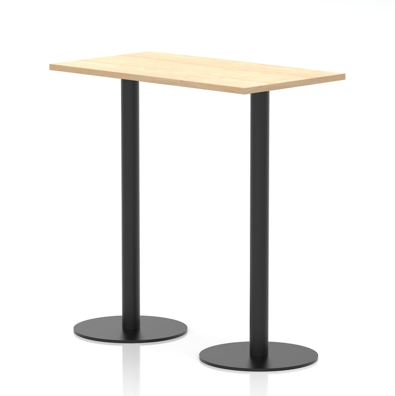 Italia Slimline Rectangular Poseur Table Black Leg