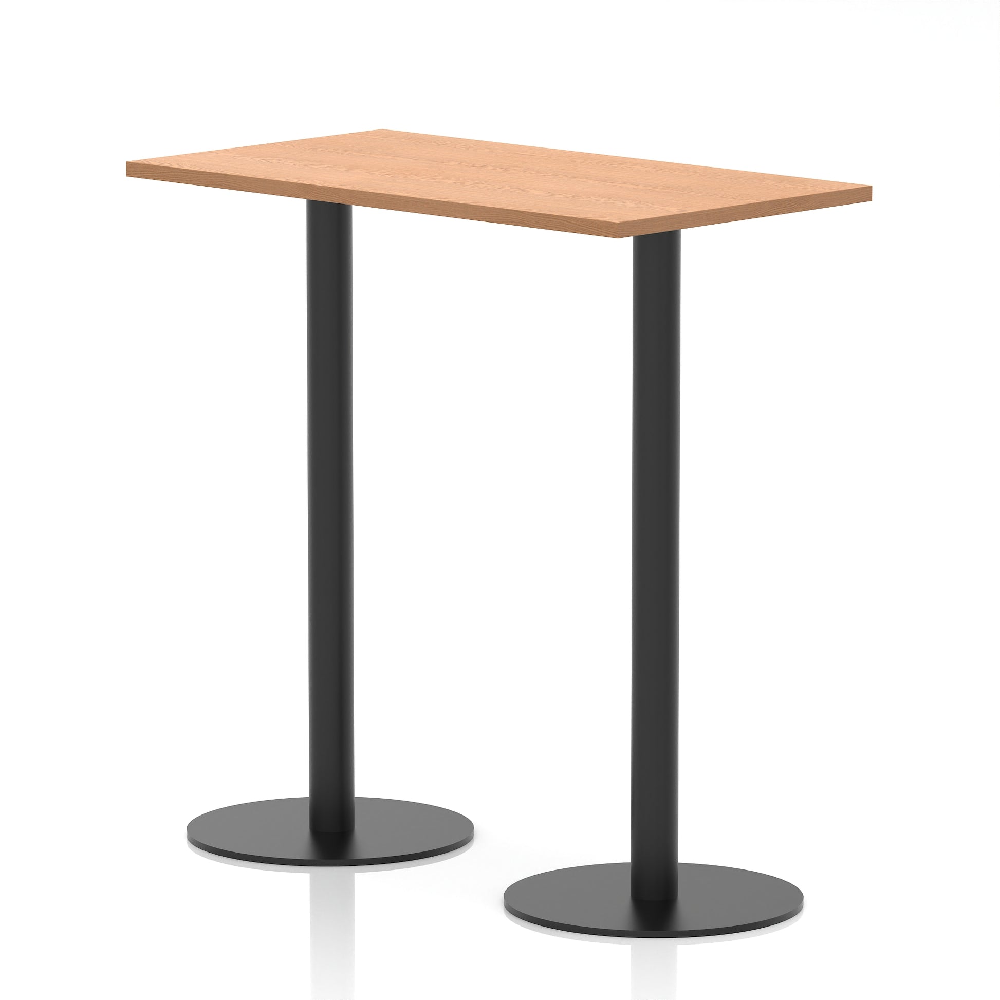 Italia Slimline Rectangular Poseur Table Black Leg