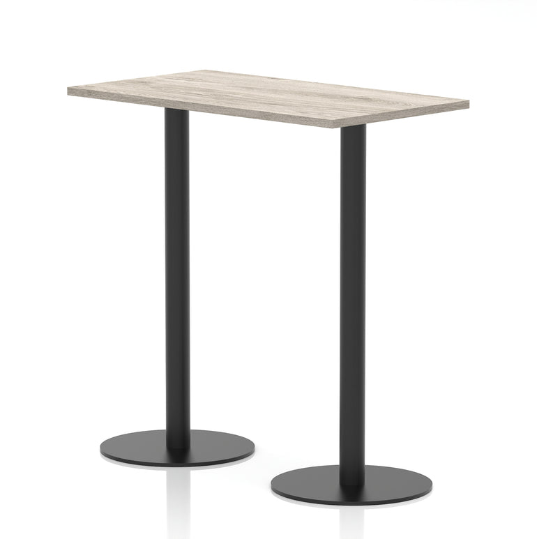 Italia Slimline Rectangular Poseur Table Black Leg