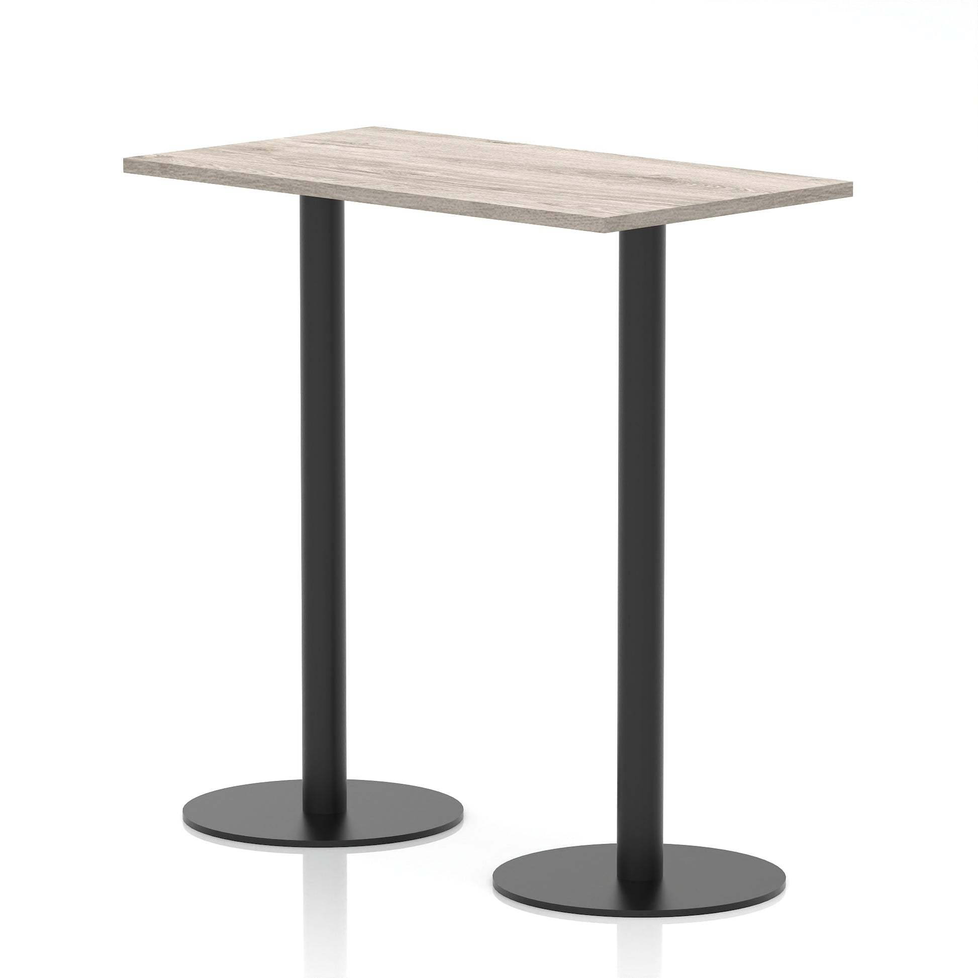 Italia Slimline Rectangular Poseur Table Black Leg