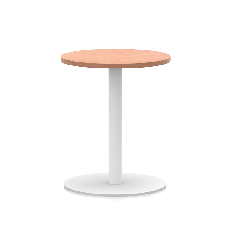 Italia Round Poseur Table White Leg