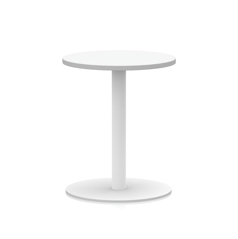 Italia Round Poseur Table White Leg