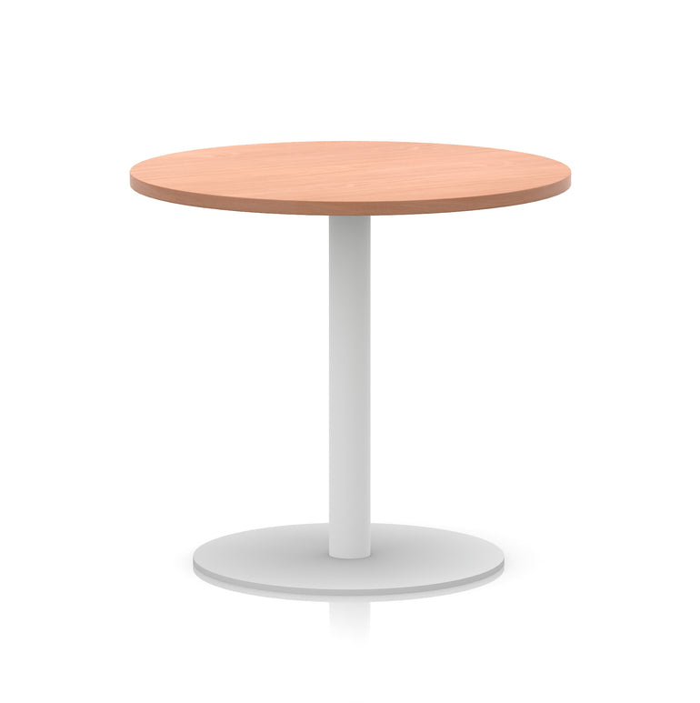 Italia Round Poseur Table White Leg