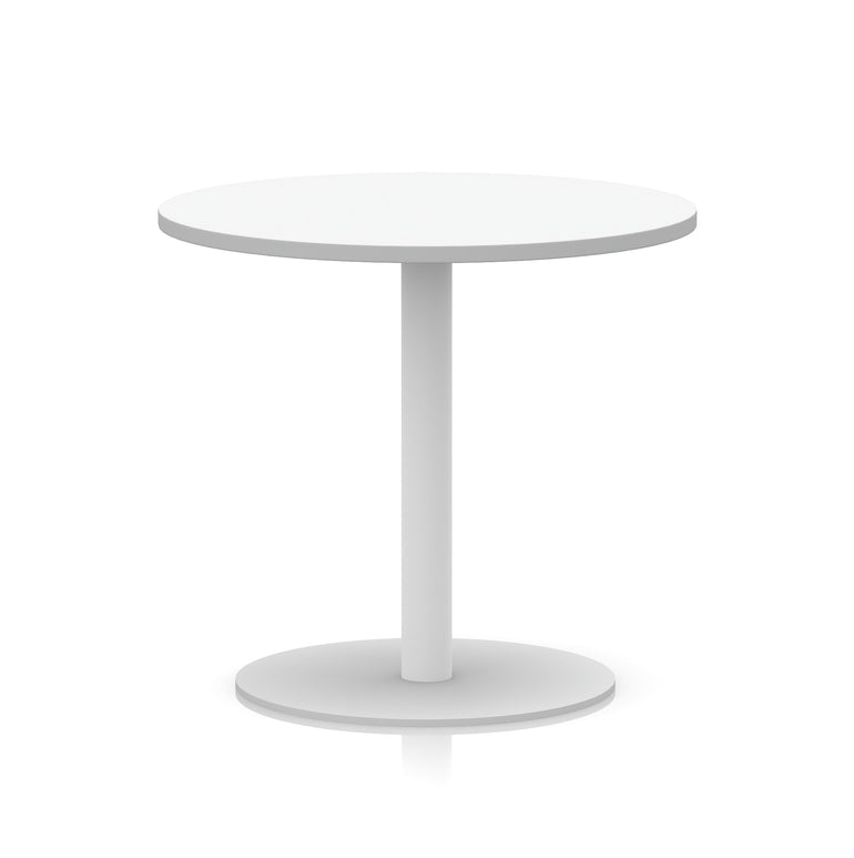 Italia Round Poseur Table White Leg