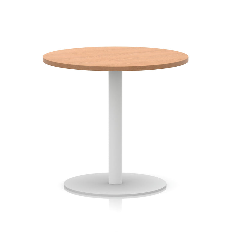 Italia Round Poseur Table White Leg