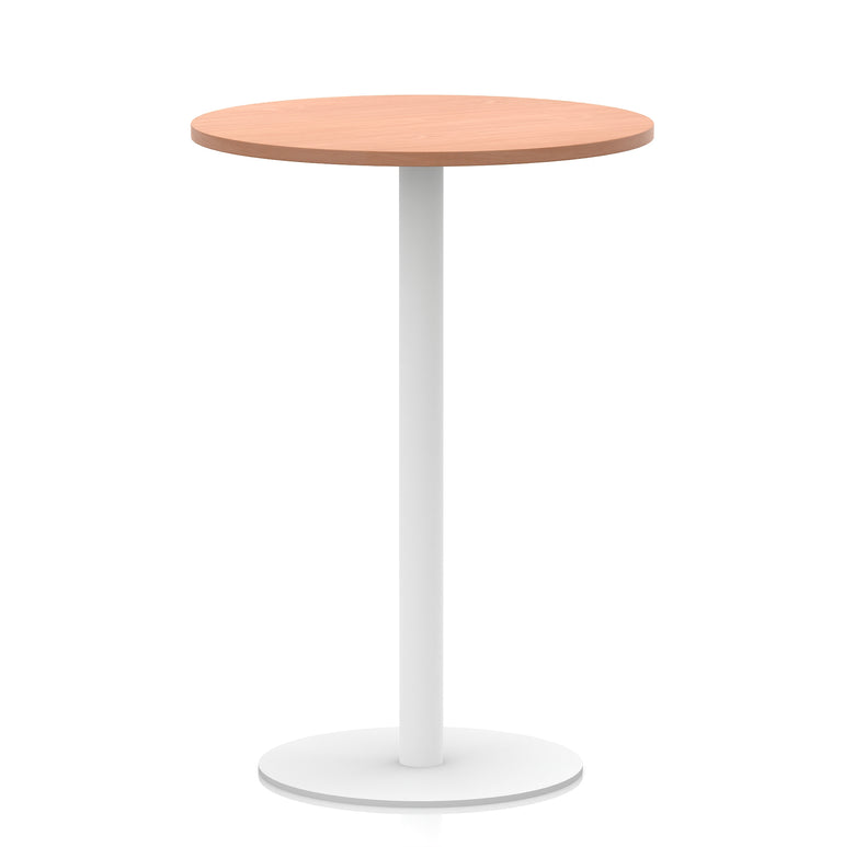 Italia Round Poseur Table White Leg