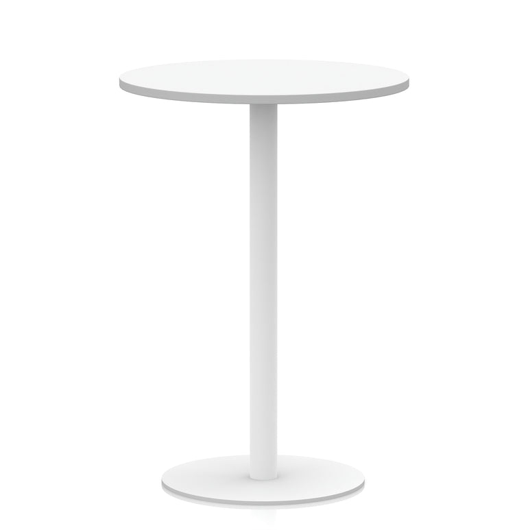 Italia Round Poseur Table White Leg