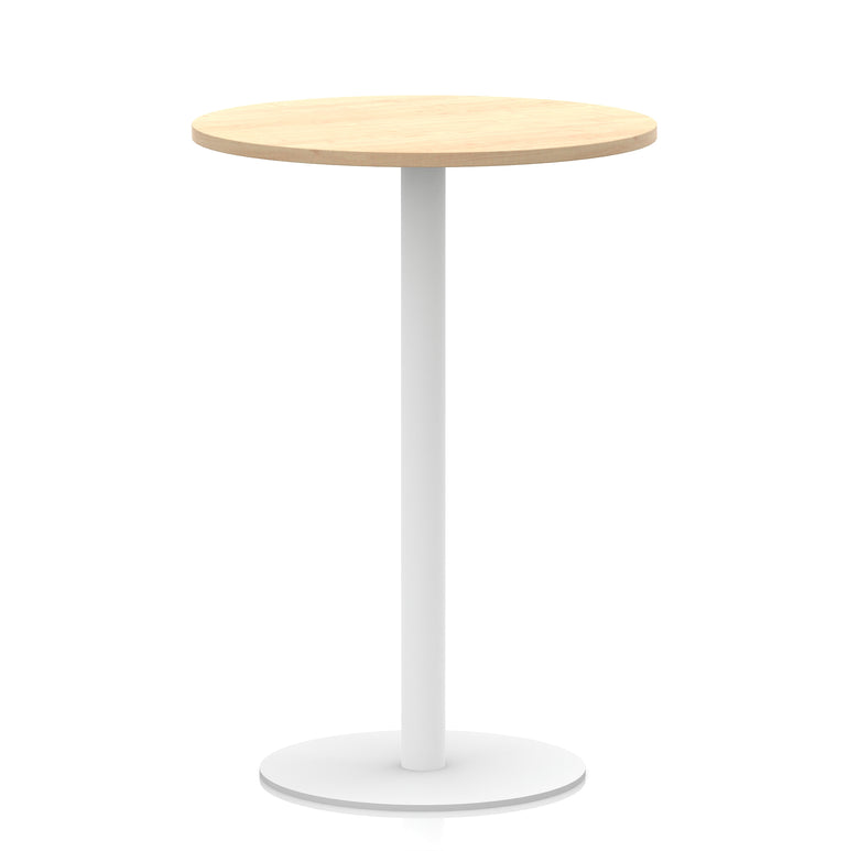 Italia Round Poseur Table White Leg