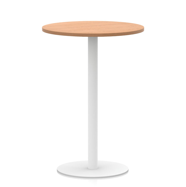Italia Round Poseur Table White Leg
