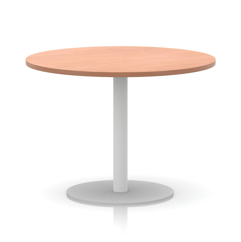 Italia Round Poseur Table White Leg