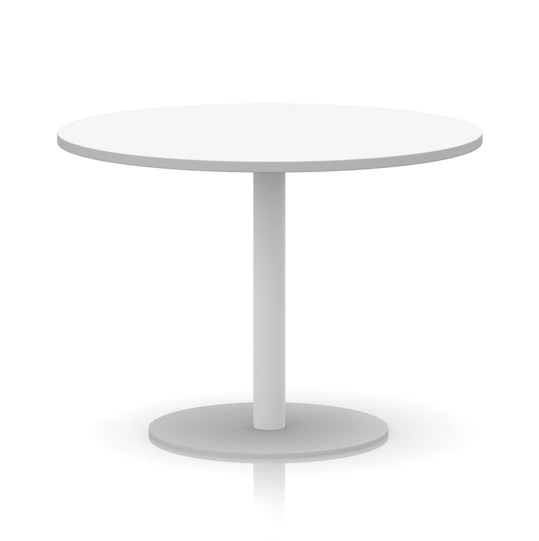 Italia Round Poseur Table White Leg