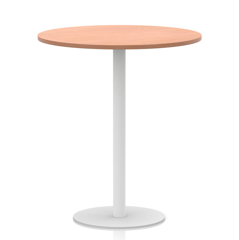 Italia Round Poseur Table White Leg