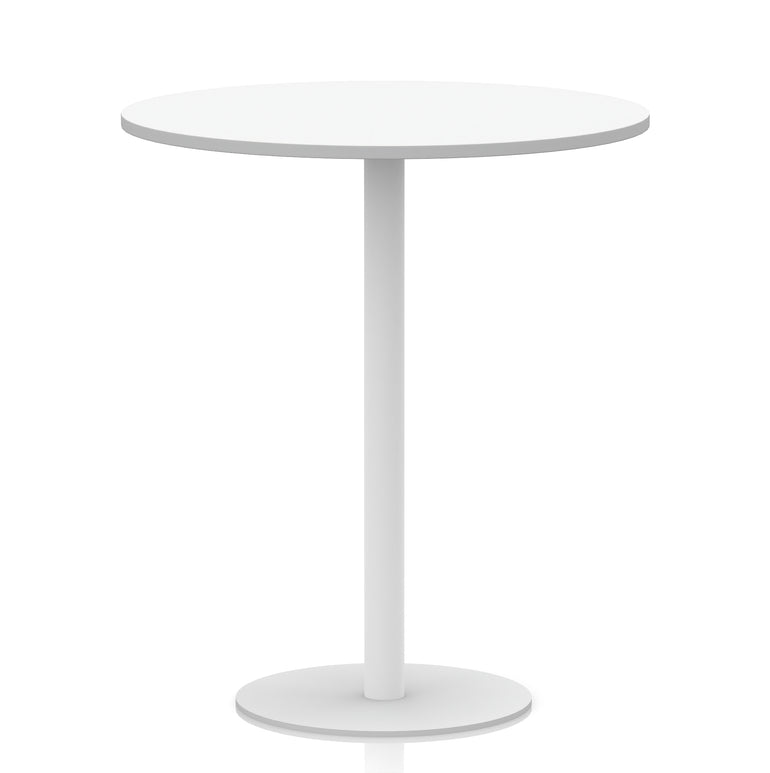 Italia Round Poseur Table White Leg