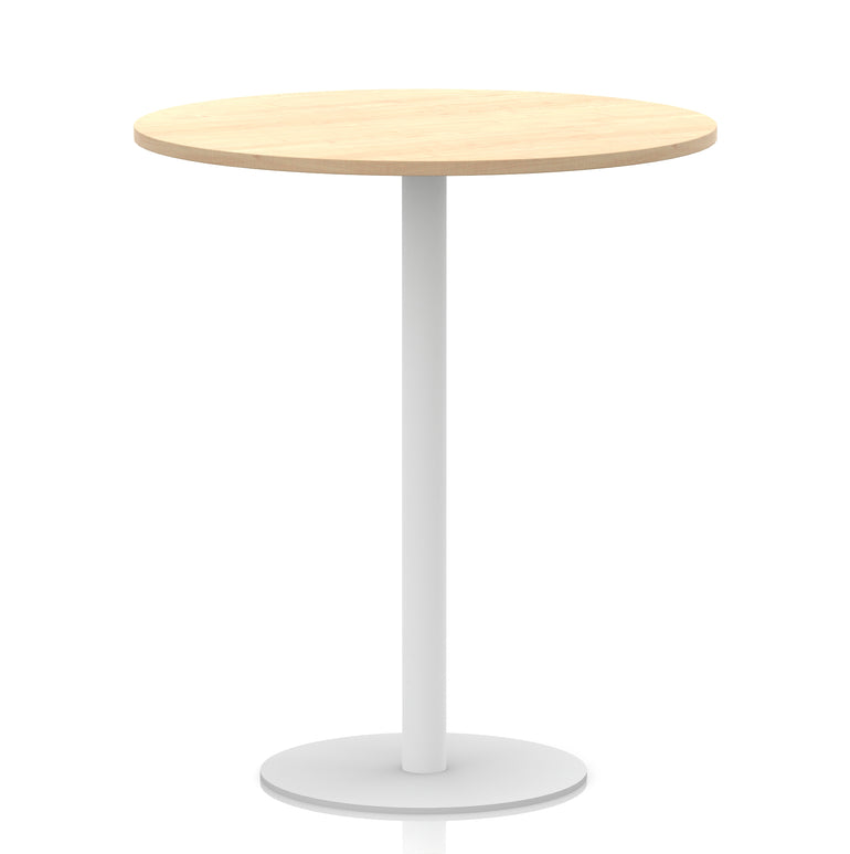 Italia Round Poseur Table White Leg