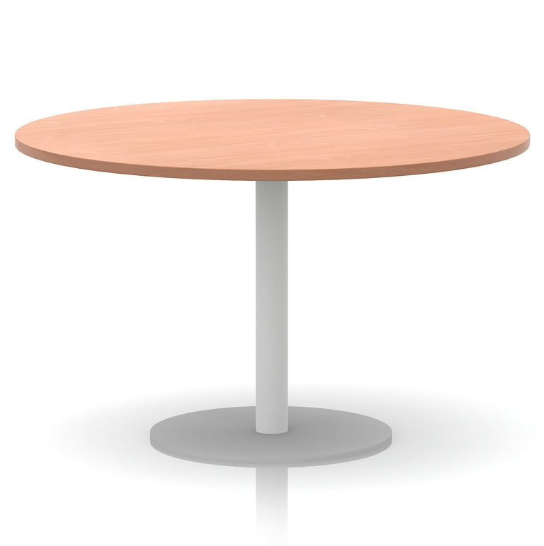Italia Round Poseur Table White Leg
