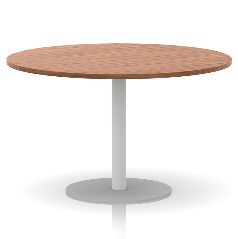 Italia Round Poseur Table White Leg